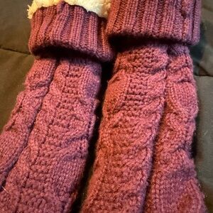 Two Pairs of Cozy Knit Slipper Socks
